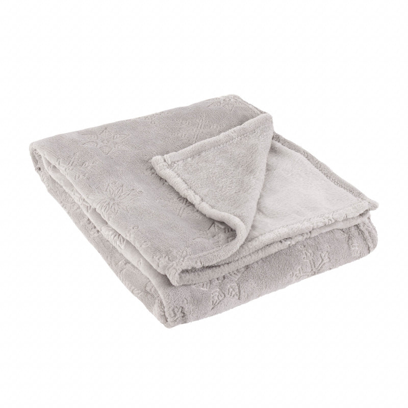  Grey Throws  - Snowflakes Soft Fleece Throw Grey furn.