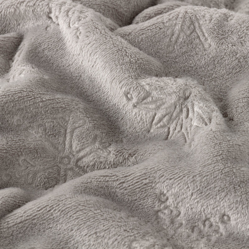  Grey Throws  - Snowflakes Soft Fleece Throw Grey furn.