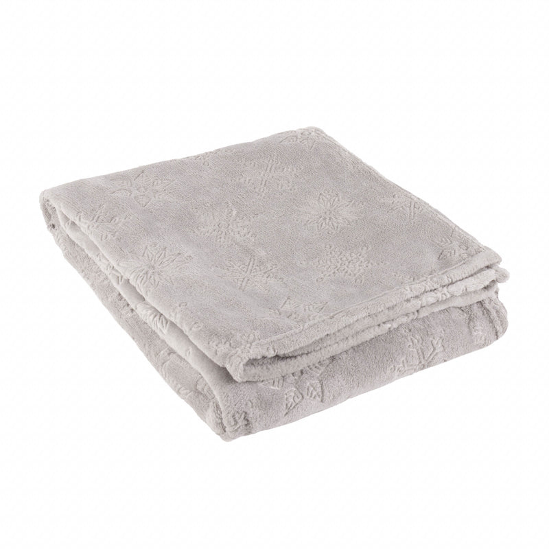  Grey Throws  - Snowflakes Soft Fleece Throw Grey furn.