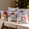 Evans Lichfield Snowy Penguin Cushion Cover in Mist