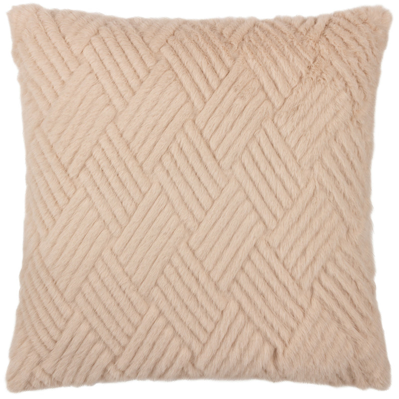 Paoletti Sonnet Cut Faux Fur Cushion Cover in Brulee