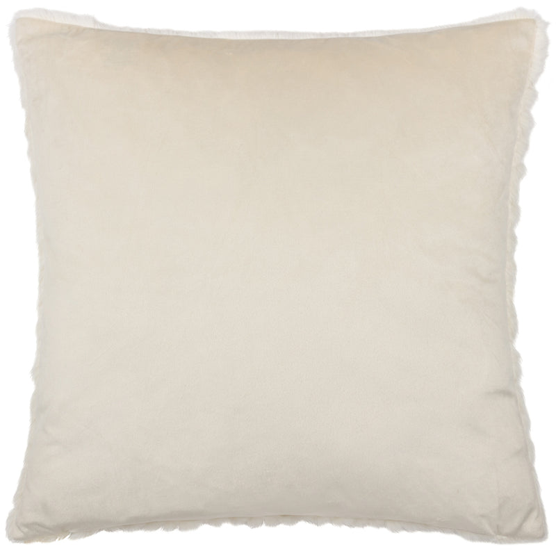 Paoletti Sonnet Cut Faux Fur Cushion Cover in Ecru