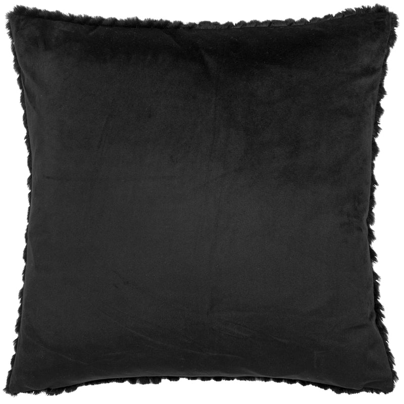 Paoletti Sonnet Cut Faux Fur Cushion Cover in Jet