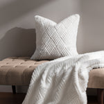 Paoletti Sonnet Cut Faux Fur Cushion Cover in White