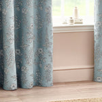 Wylder Sophia Room Darkening Eyelet Curtains in Blue