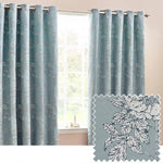 Wylder Sophia Room Darkening Eyelet Curtains in Blue