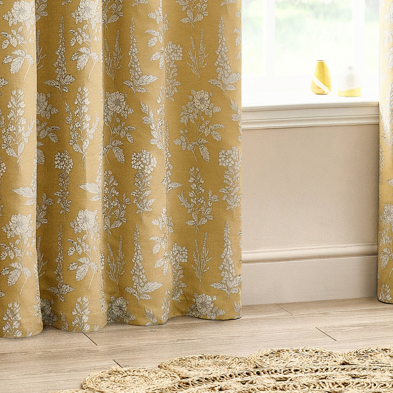 Wylder Sophia Room Darkening Eyelet Curtains in Gold