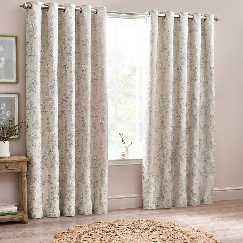 Wylder Sophia Room Darkening Eyelet Curtains in Natural