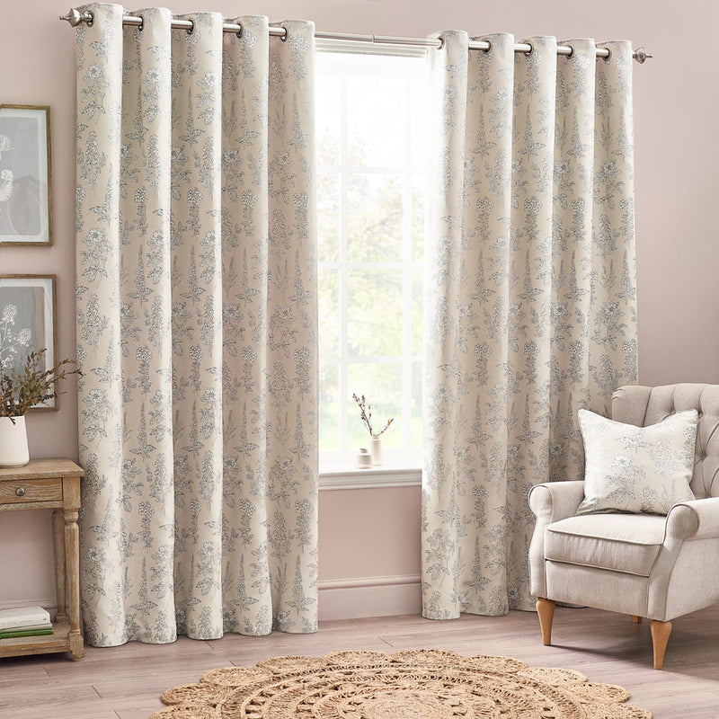 Wylder Sophia Room Darkening Eyelet Curtains in Natural