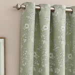 Wylder Sophia Room Darkening Eyelet Curtains in Sage