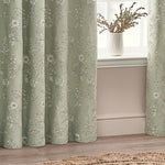 Wylder Sophia Room Darkening Eyelet Curtains in Sage