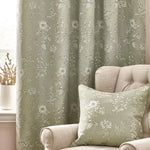 Wylder Sophia Room Darkening Eyelet Curtains in Sage