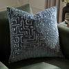 Abstract Blue Cushions - Soren Cut Velvet Cushion Cover Slate Blue Hoem
