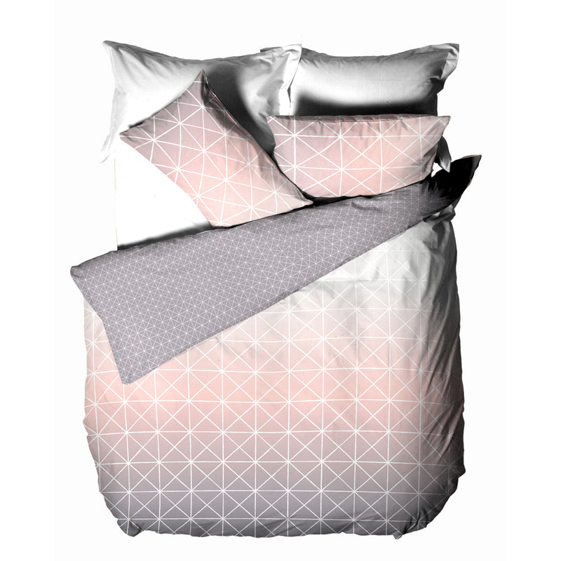 furn. Spectrum Geometric Gradient Duvet Cover Set in Pink