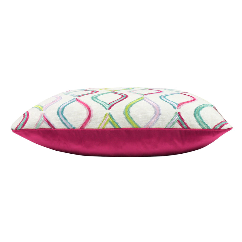 Prestigious Textiles Spinning Top Embroidered Cushion Cover in Rainbow