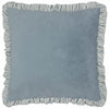 Plain Blue Cushions - Solene Ruffle Matte Velvet Cushion Cover Blue Wylder