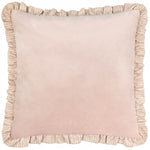 Plain Pink Cushions - Solene Ruffle Matte Velvet Cushion Cover Pink Wylder