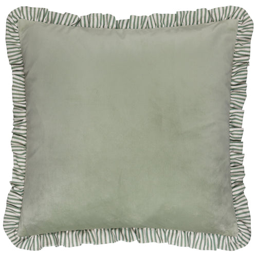  Cushions - Solene Ruffle Matte Velvet Feather Filled Cushion Sage Wylder