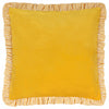 Plain Yellow Cushions - Solene Ruffle Matte Velvet Cushion Cover Yellow Wylder