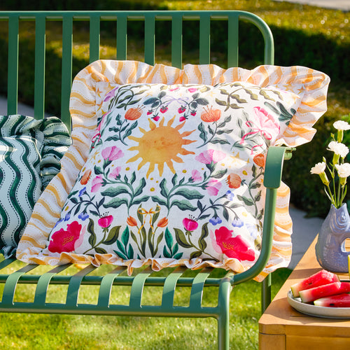 Floral Yellow Cushions - Summer Solstice Outdoor Cushion Cover Summer Furn