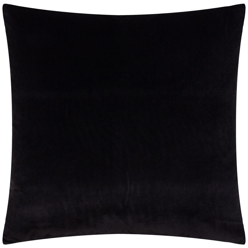 Striped Black Cushions - Savoy Stripe Velvet Cushion Cover Black Paoletti