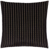 Striped Black Cushions - Savoy Stripe Velvet Cushion Cover Black Paoletti