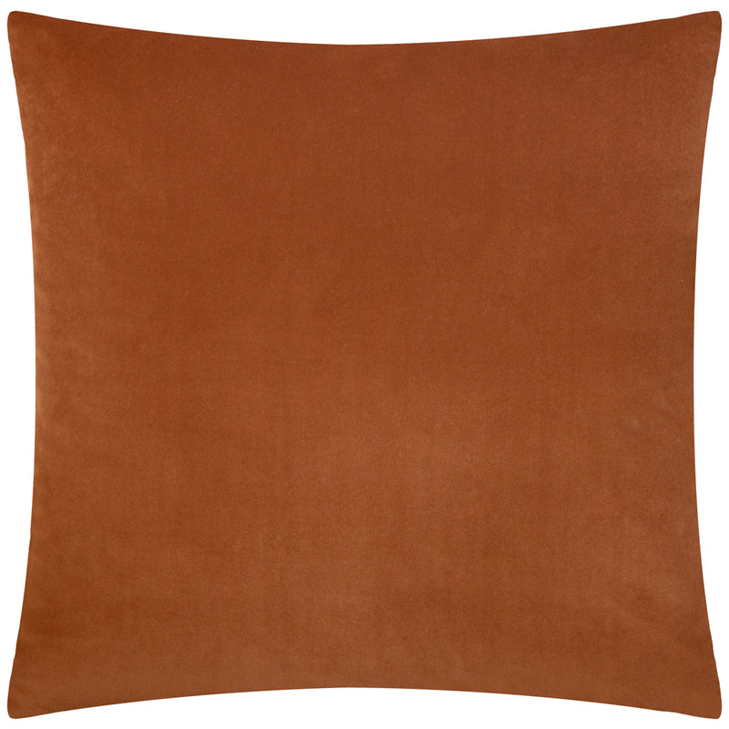 Striped Orange Cushions - Savoy Stripe Velvet Cushion Cover Brick Paoletti