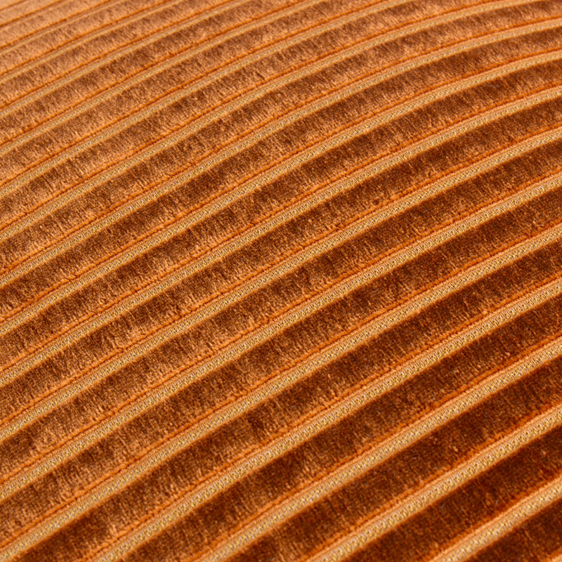 Striped Orange Cushions - Savoy Stripe Velvet Cushion Cover Brick Paoletti