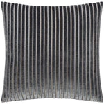 Striped Grey Cushions - Savoy Stripe Velvet Cushion Cover Charcoal Paoletti