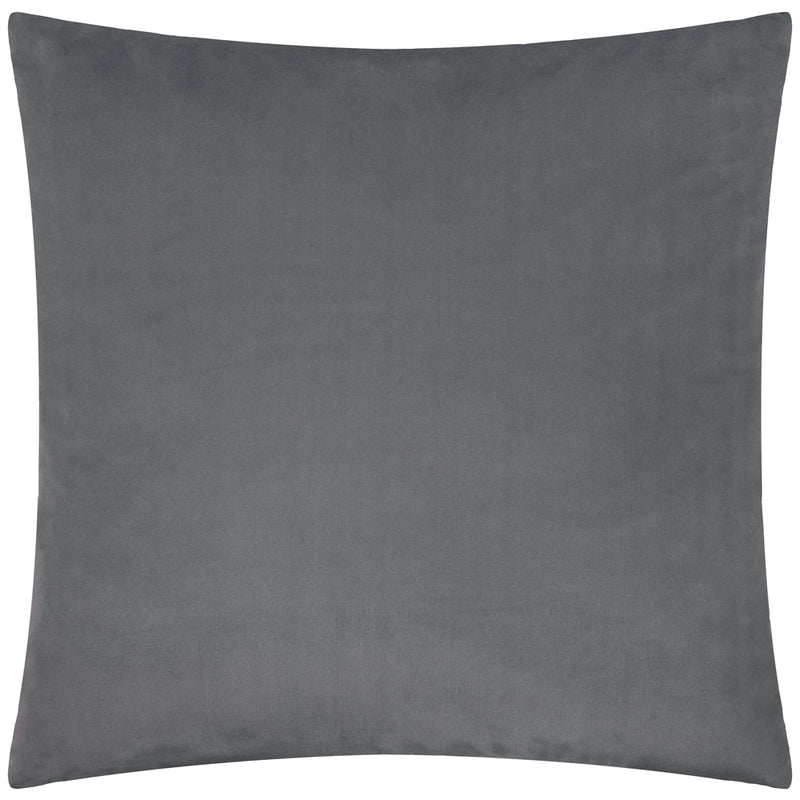 Striped Grey Cushions - Savoy Stripe Velvet Cushion Cover Charcoal Paoletti