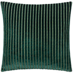 Striped Green Cushions - Savoy Stripe Velvet Cushion Cover Emerald Paoletti