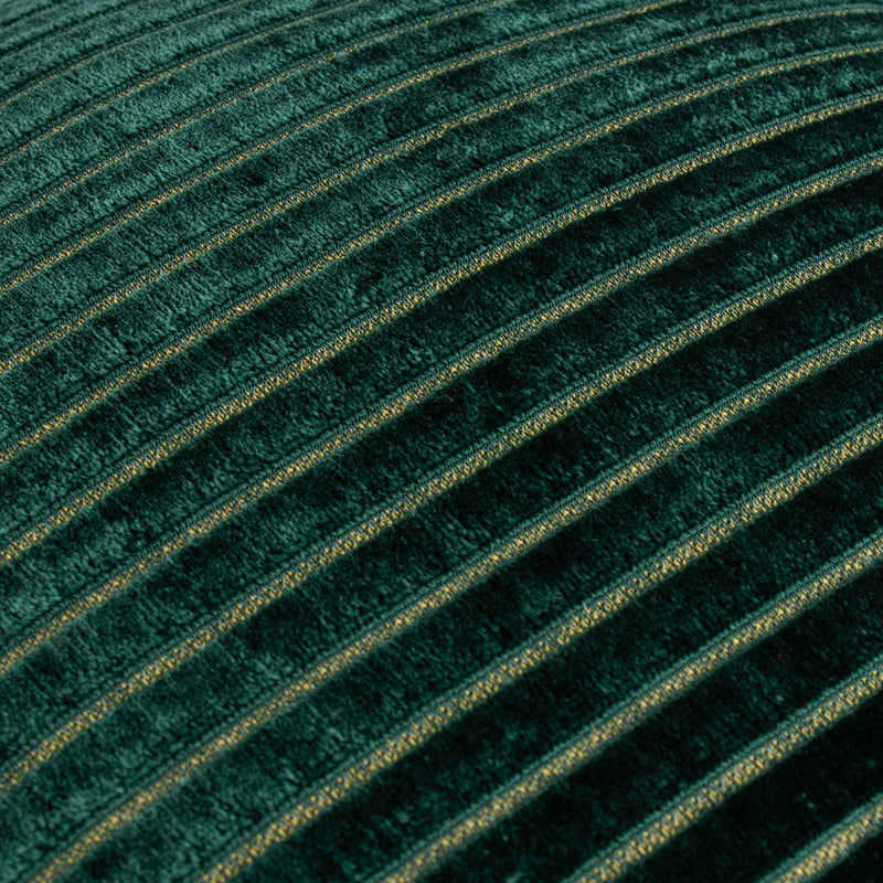 Striped Green Cushions - Savoy Stripe Velvet Cushion Cover Emerald Paoletti