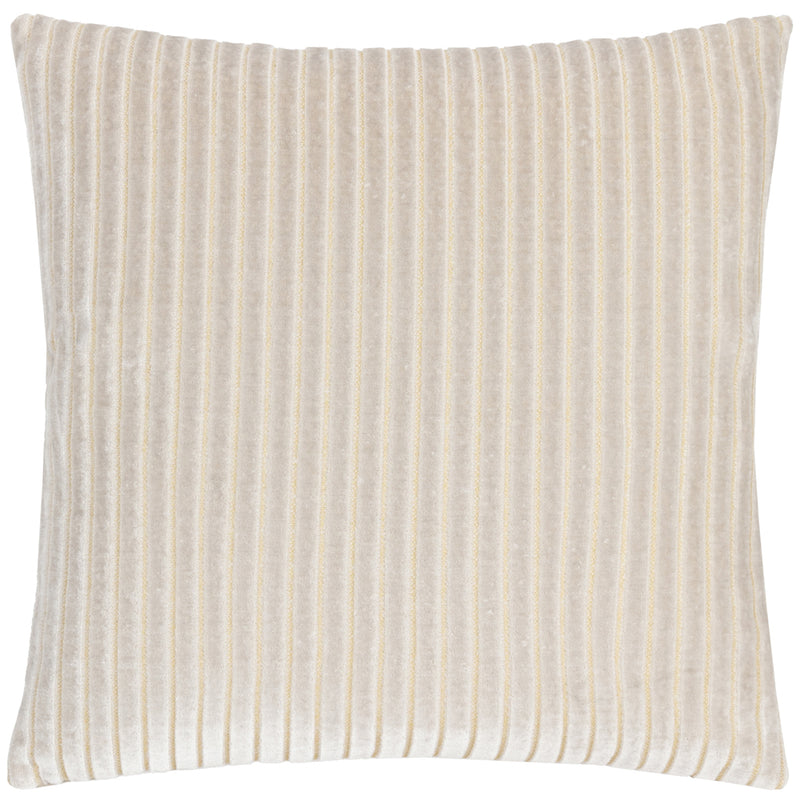 Striped Cream Cushions - Savoy Stripe Velvet Cushion Cover Oyster Paoletti
