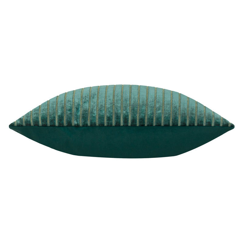 Striped Blue Cushions - Savoy Stripe Velvet Cushion Cover Teal Paoletti