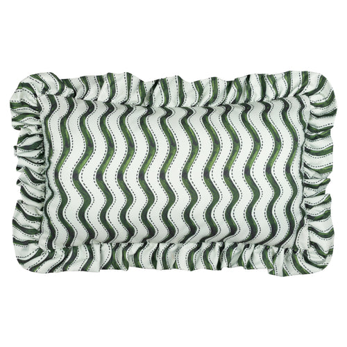 Abstract Green Cushions - Summer Solstice Wiggly Stripe Outdoor Cushion Cover Green Furn