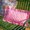 Abstract Pink Cushions - Summer Solstice Wiggly Stripe Outdoor Cushion Cover Hot Pink Furn
