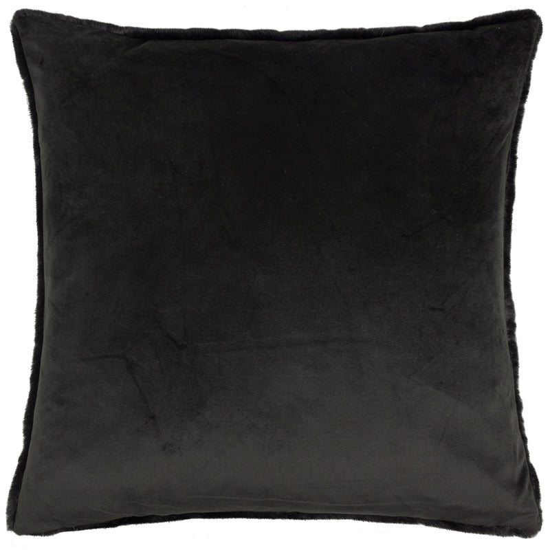 Paoletti Stanza Faux Fur Cushion Cover in Jet