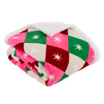 Geometric Multi Throws  - Star Sherpa Fleece Throw Multicolour Furn