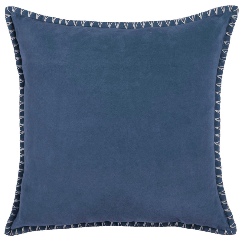 Plain Blue Cushions - Stitch Embroidered Cushion Cover Bluebell Additions