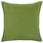 Plain Green Cushions - Stitch Embroidered Cushion Cover Grass Additions