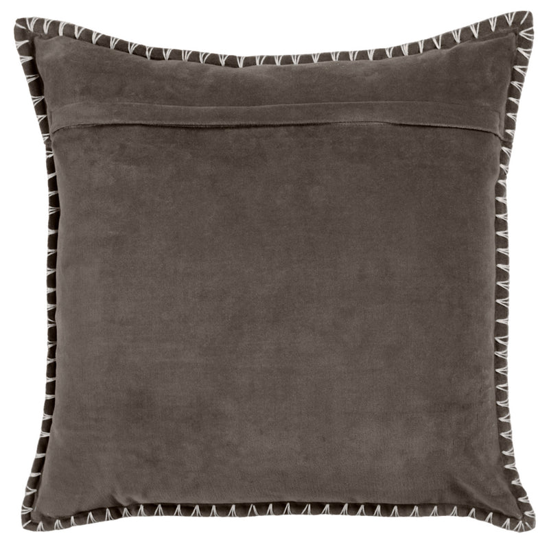 Plain Grey Cushions - Stitch Embroidered Cushion Cover Iron Additions