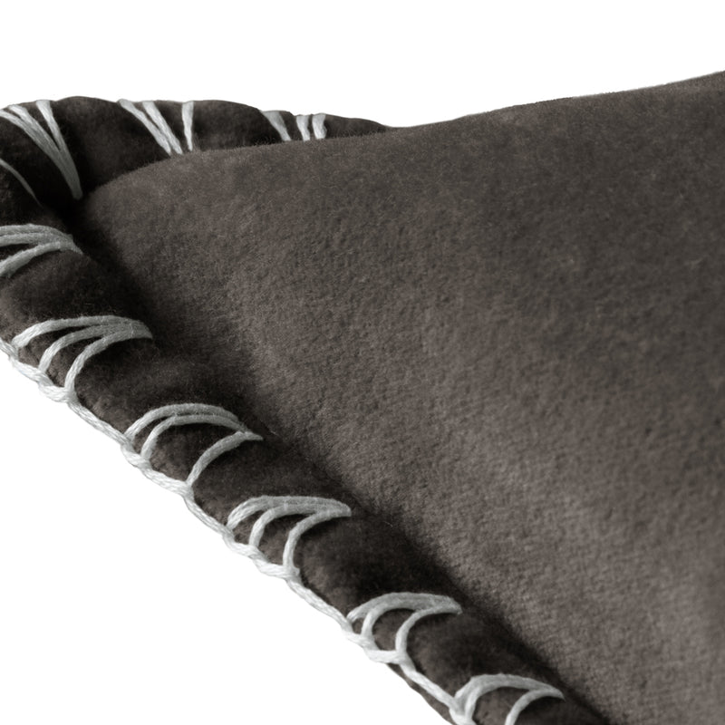 Plain Grey Cushions - Stitch Embroidered Cushion Cover Iron Additions