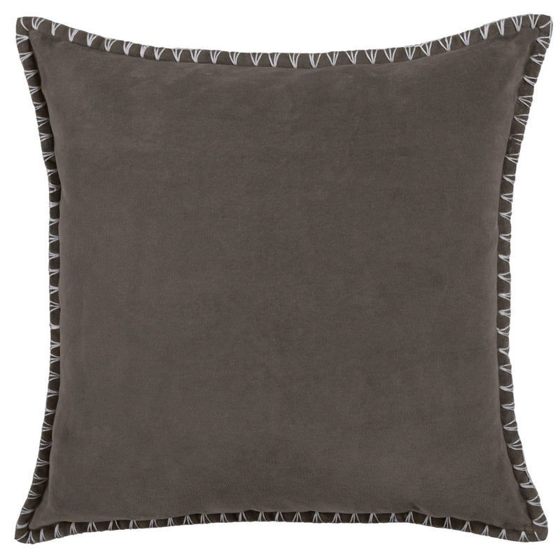 Plain Grey Cushions - Stitch Embroidered Cushion Cover Iron Additions