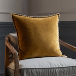 Plain Yellow Cushions - Stitch Embroidered Cushion Cover Mustard Additions