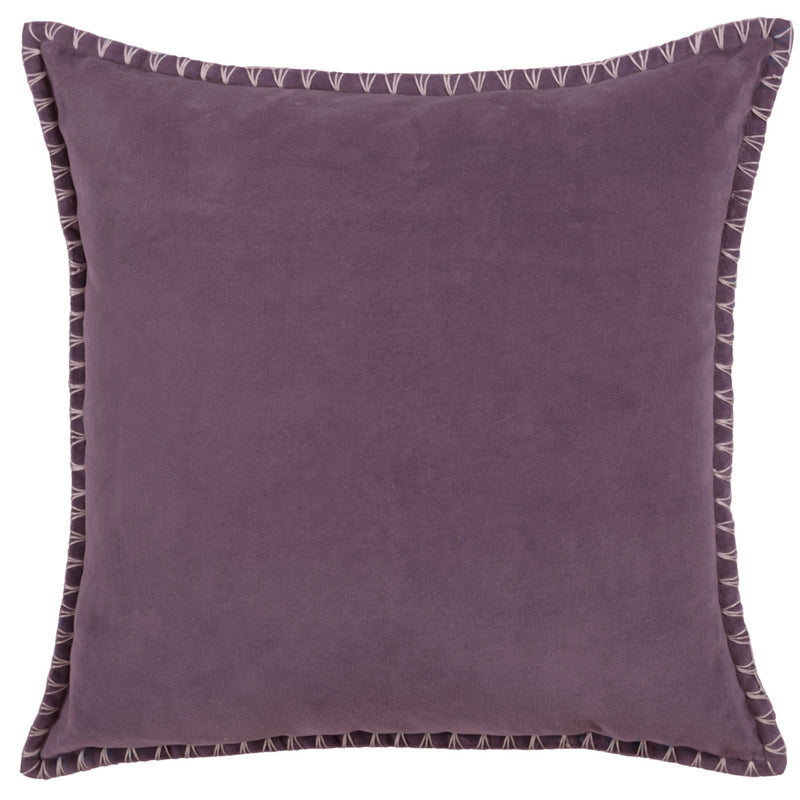 Plain Purple Cushions - Stitch Embroidered Cushion Cover Plum Additions