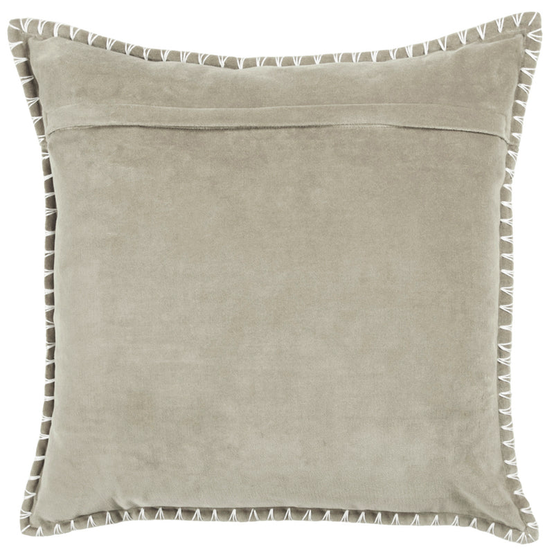 Plain Cream Cushions - Stitch Embroidered Cushion Cover Quartz Additions