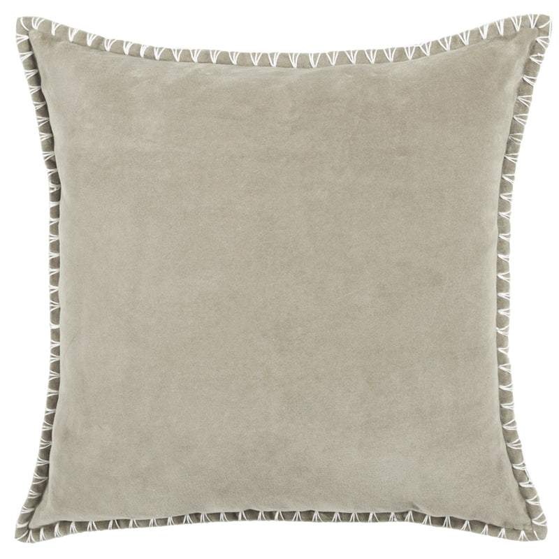 Plain Cream Cushions - Stitch Embroidered Cushion Cover Quartz Additions