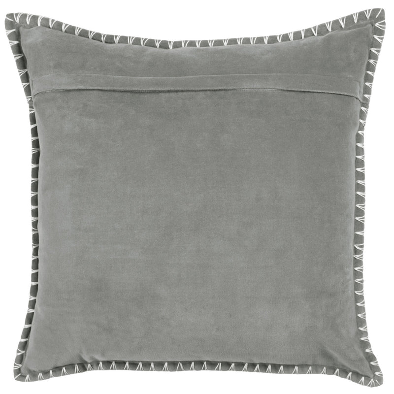 Plain Grey Cushions - Stitch Embroidered Cushion Cover Steel Additions