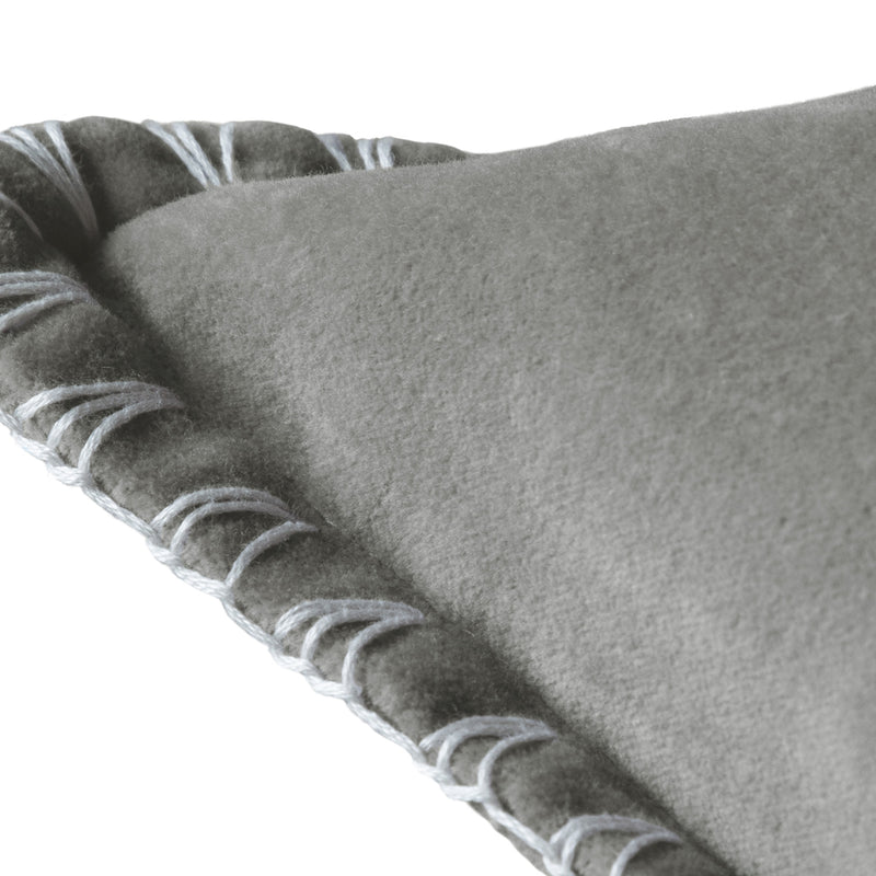 Plain Grey Cushions - Stitch Embroidered Cushion Cover Steel Additions