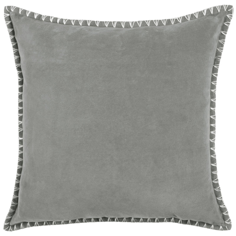 Plain Grey Cushions - Stitch Embroidered Cushion Cover Steel Additions